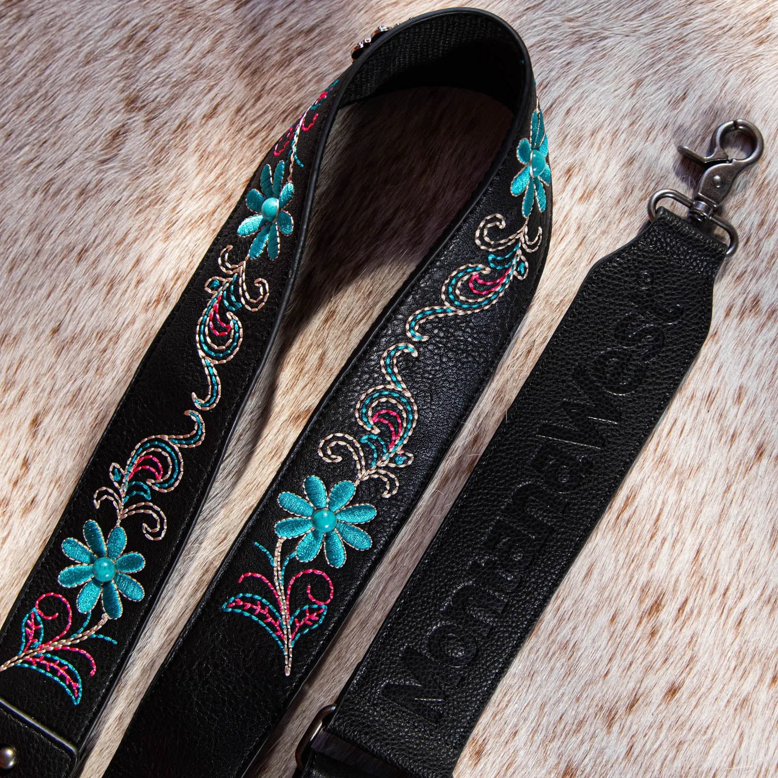 Montana West Western Black Embroidered Crossbody Strap