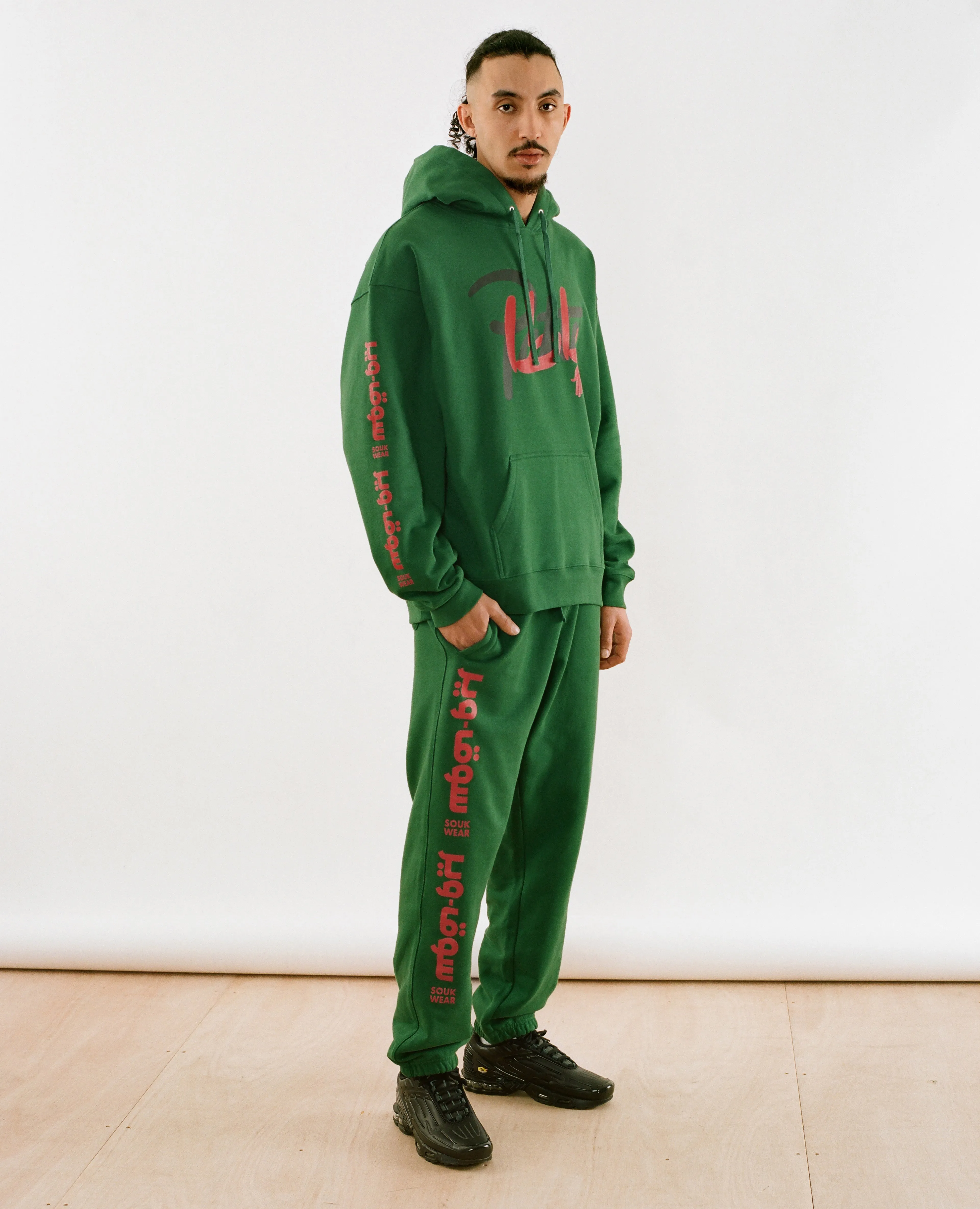 Patta x Andy Wahloo (Hassan Hajjaj) Script Logo Boxy Hooded Sweater (Eden)