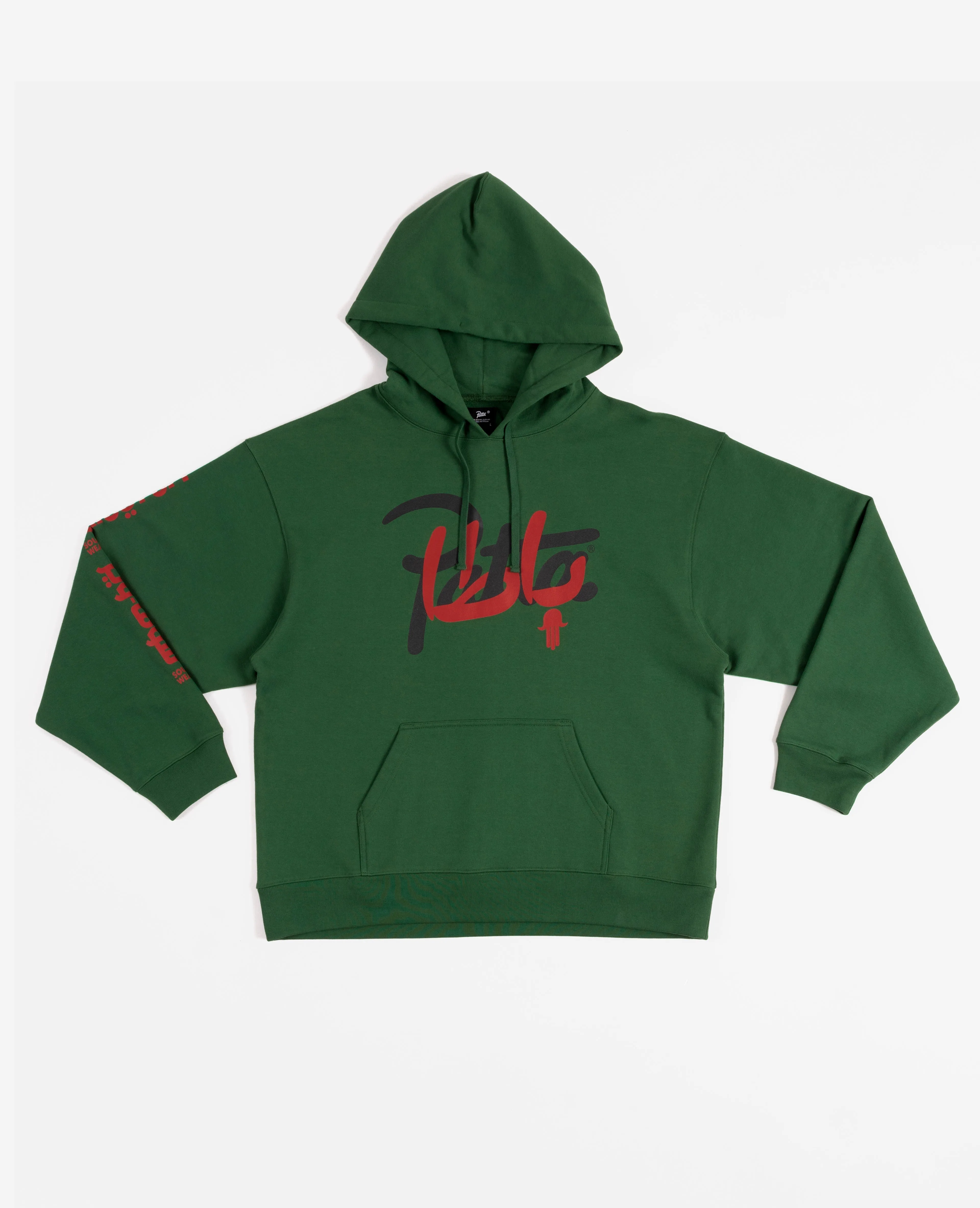 Patta x Andy Wahloo (Hassan Hajjaj) Script Logo Boxy Hooded Sweater (Eden)