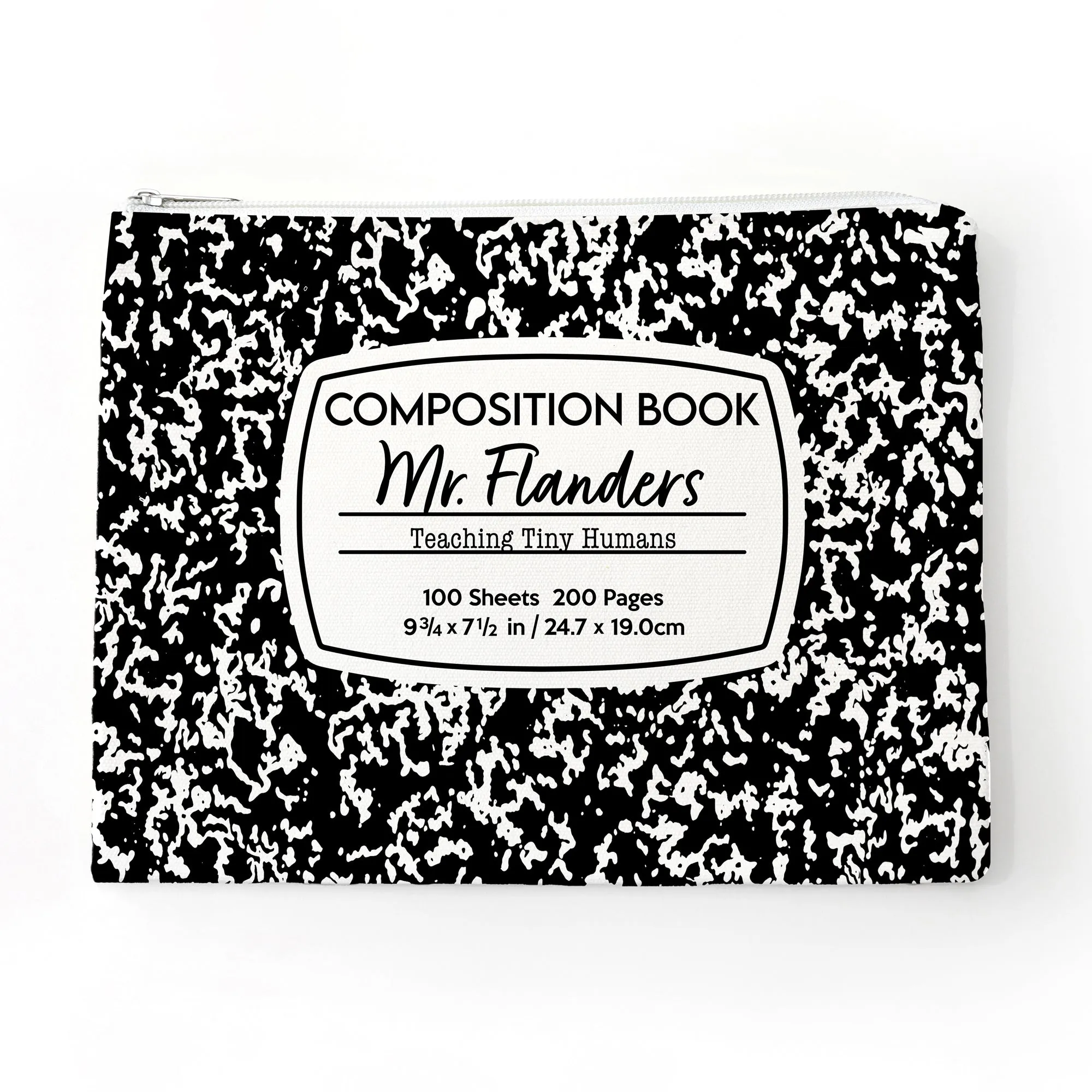 Personalized Teacher Composition Notebook Zipper Bag