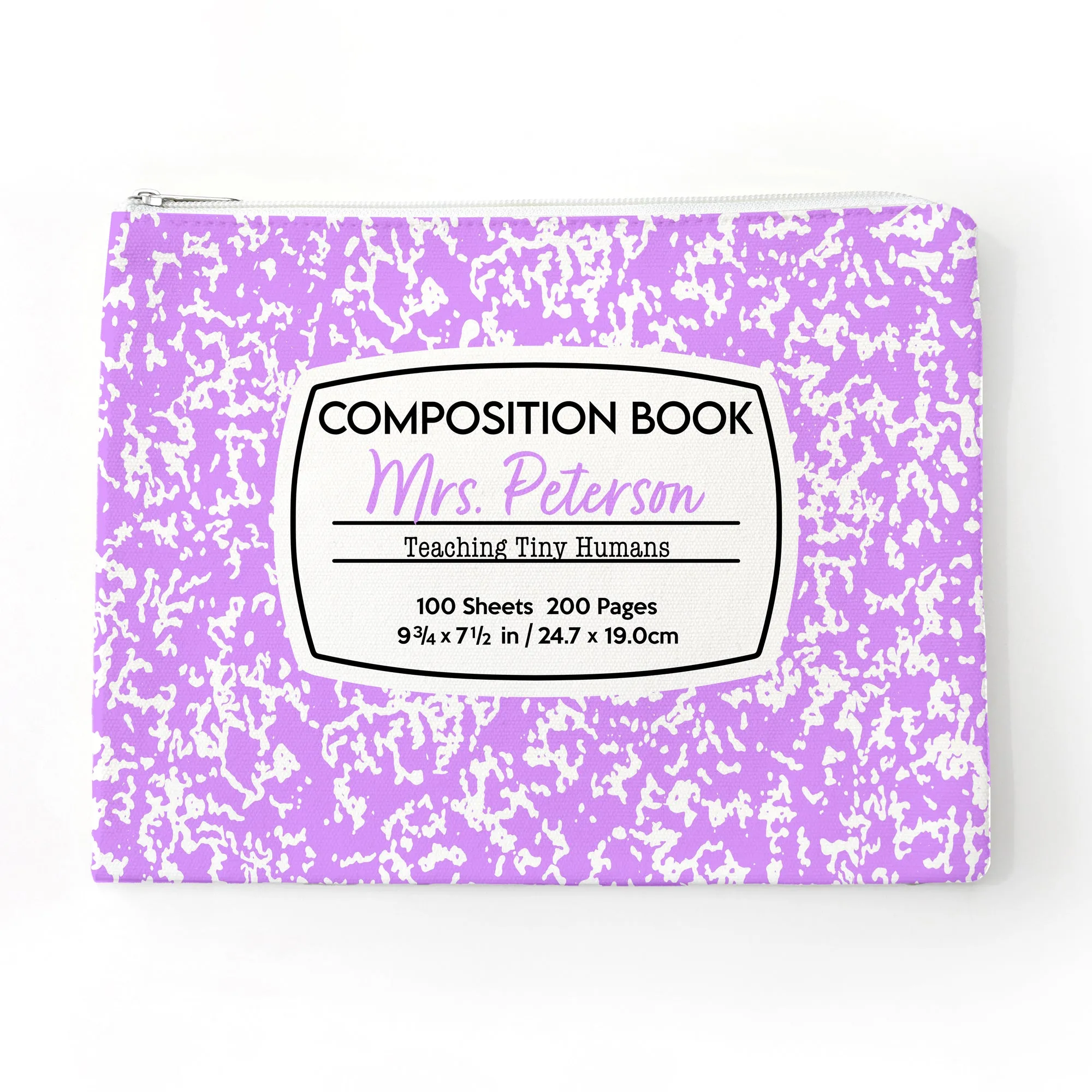 Personalized Teacher Composition Notebook Zipper Bag