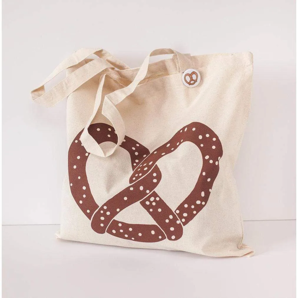 pretzel tote bag, soft pretzel tote, Philadelphia pretzel tote bag, Philly souvenir