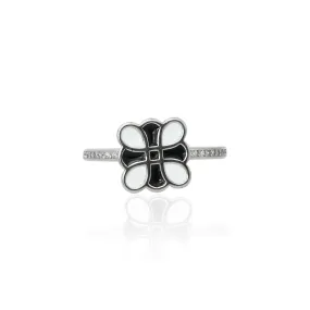 Silver " White Lily in the Darkness" Girl's Ring