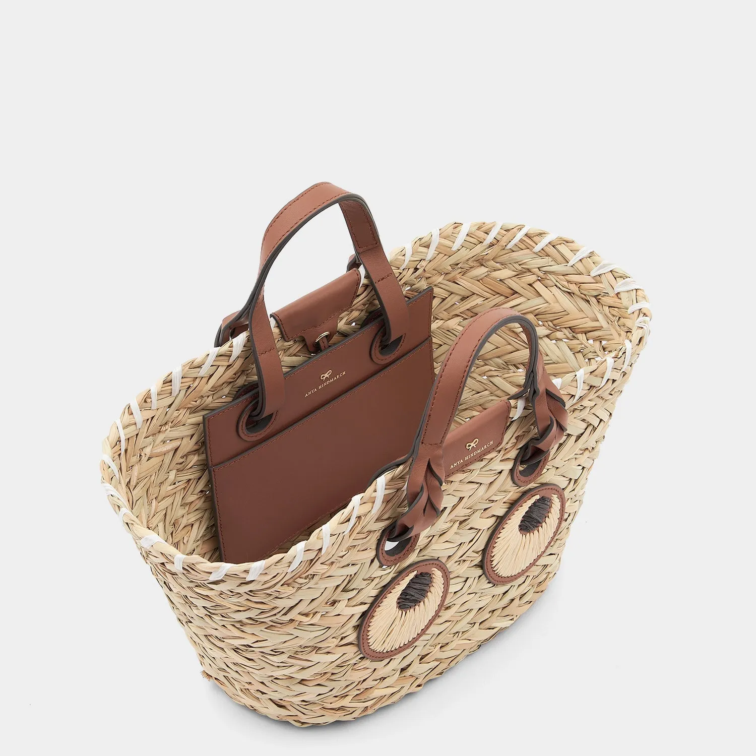 Small Paper Eyes Basket Bag