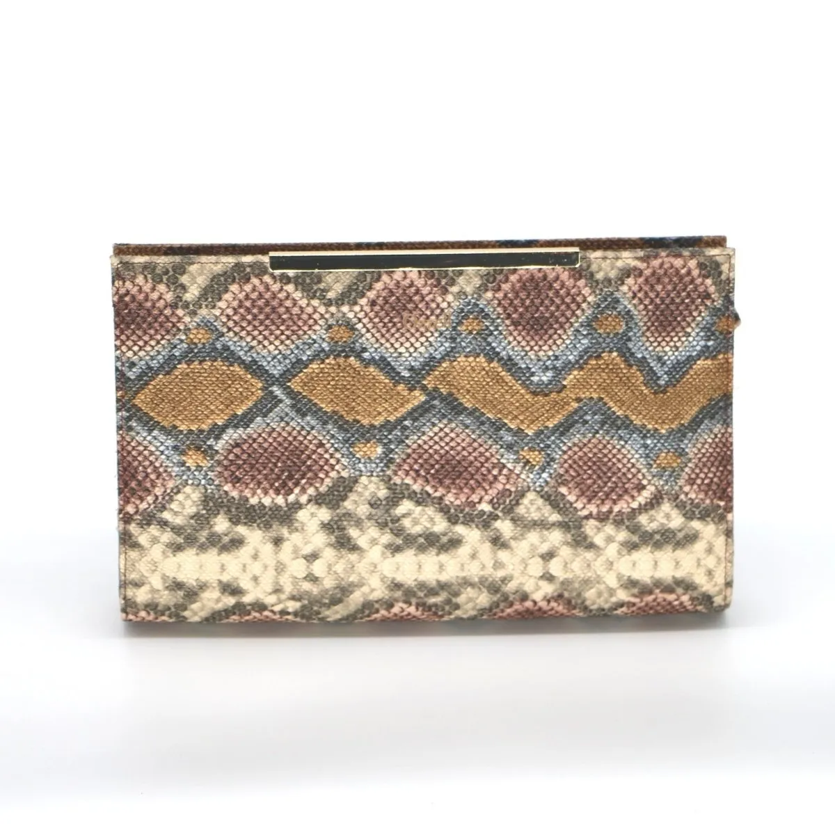 Snake Skin Effect Evening Clutch Bag