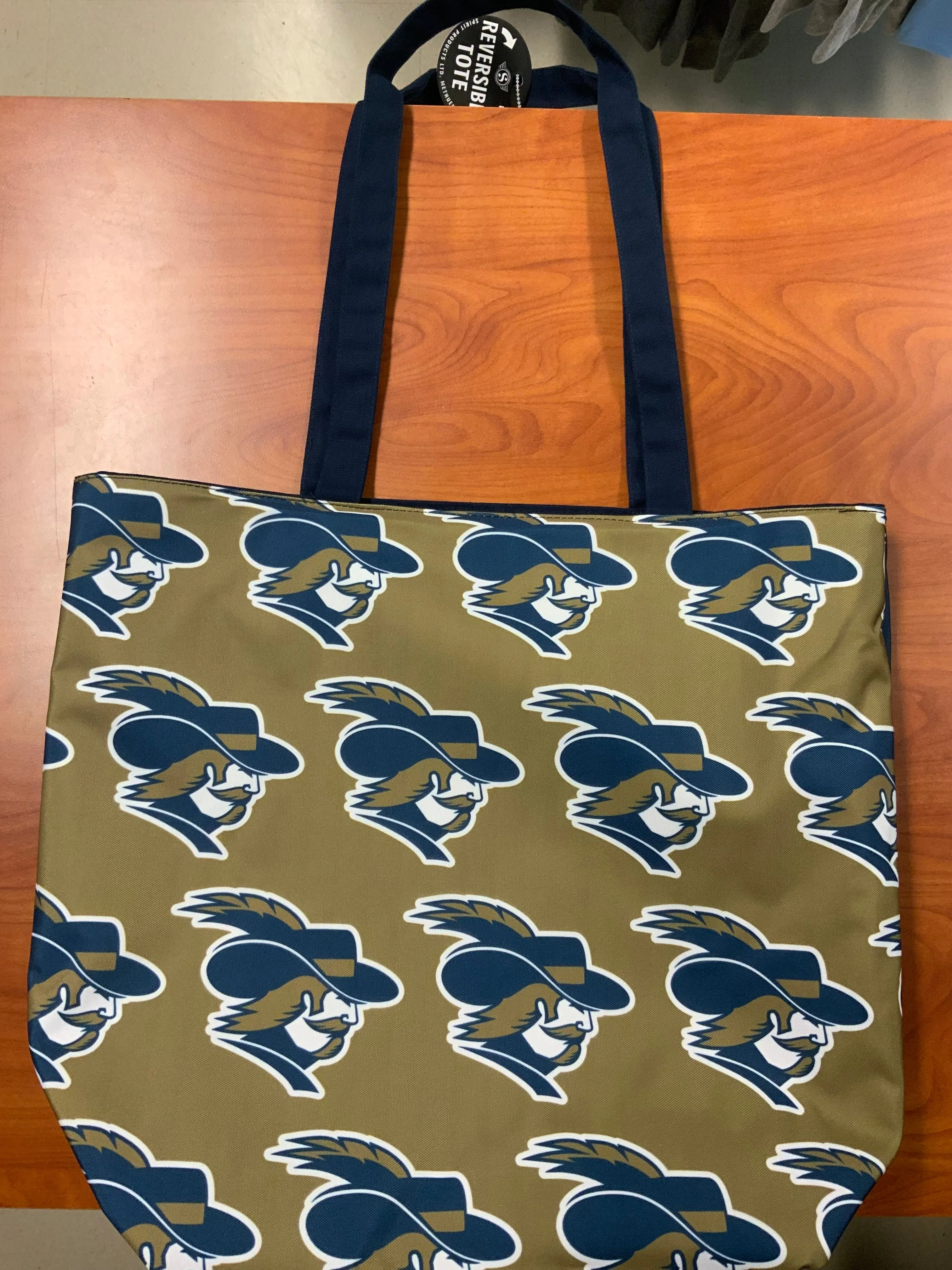 Spirit Navy Reversable Tote Bag-Navy