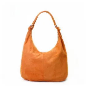 Suede Zipped Oversized Bag - Orange