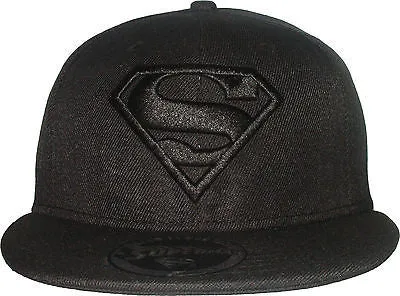 Superman DC Comics All Black Classic Logo Snapback Cap