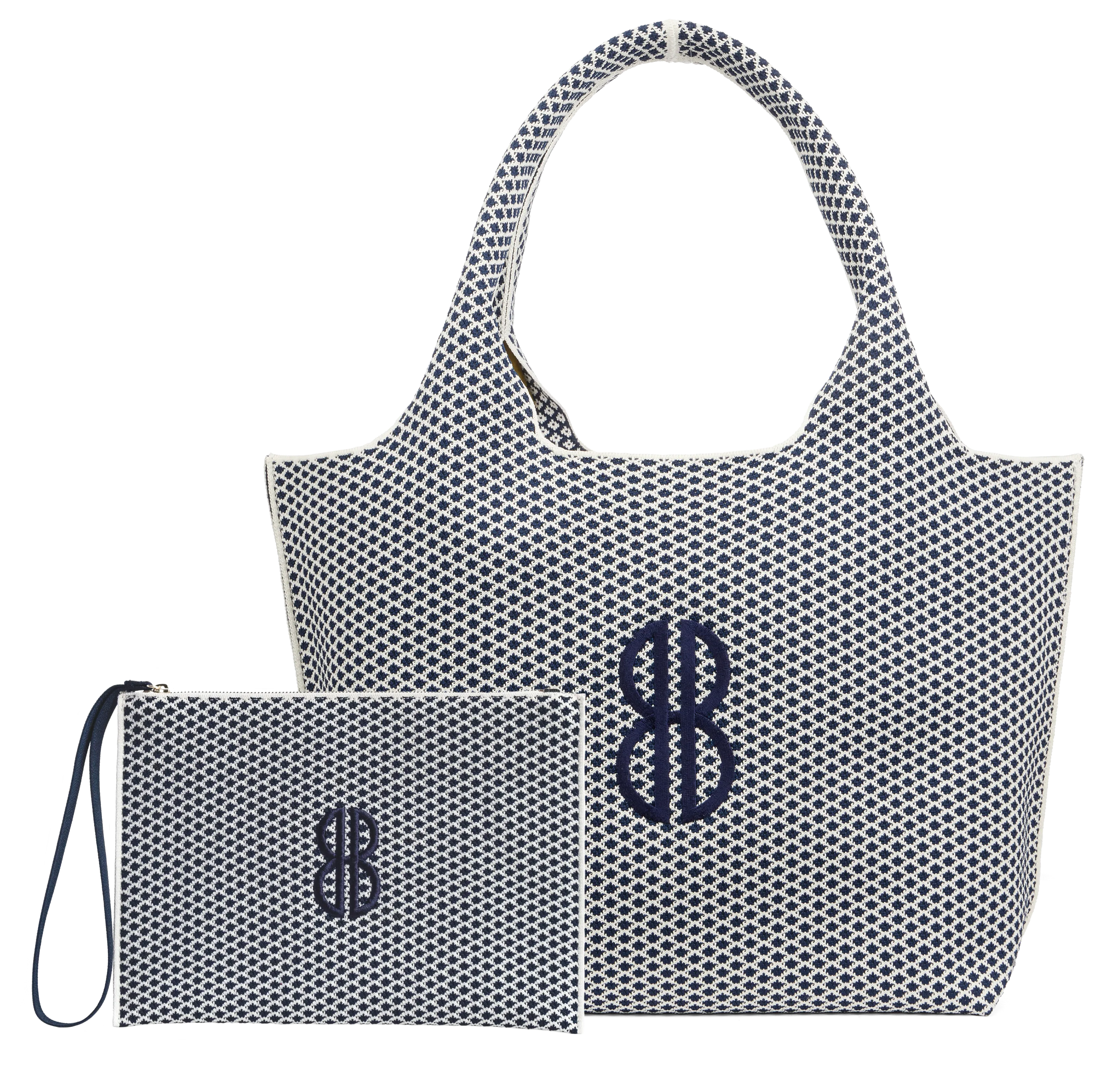 Sutton City Tote - Navy Diamond Monogram - Large