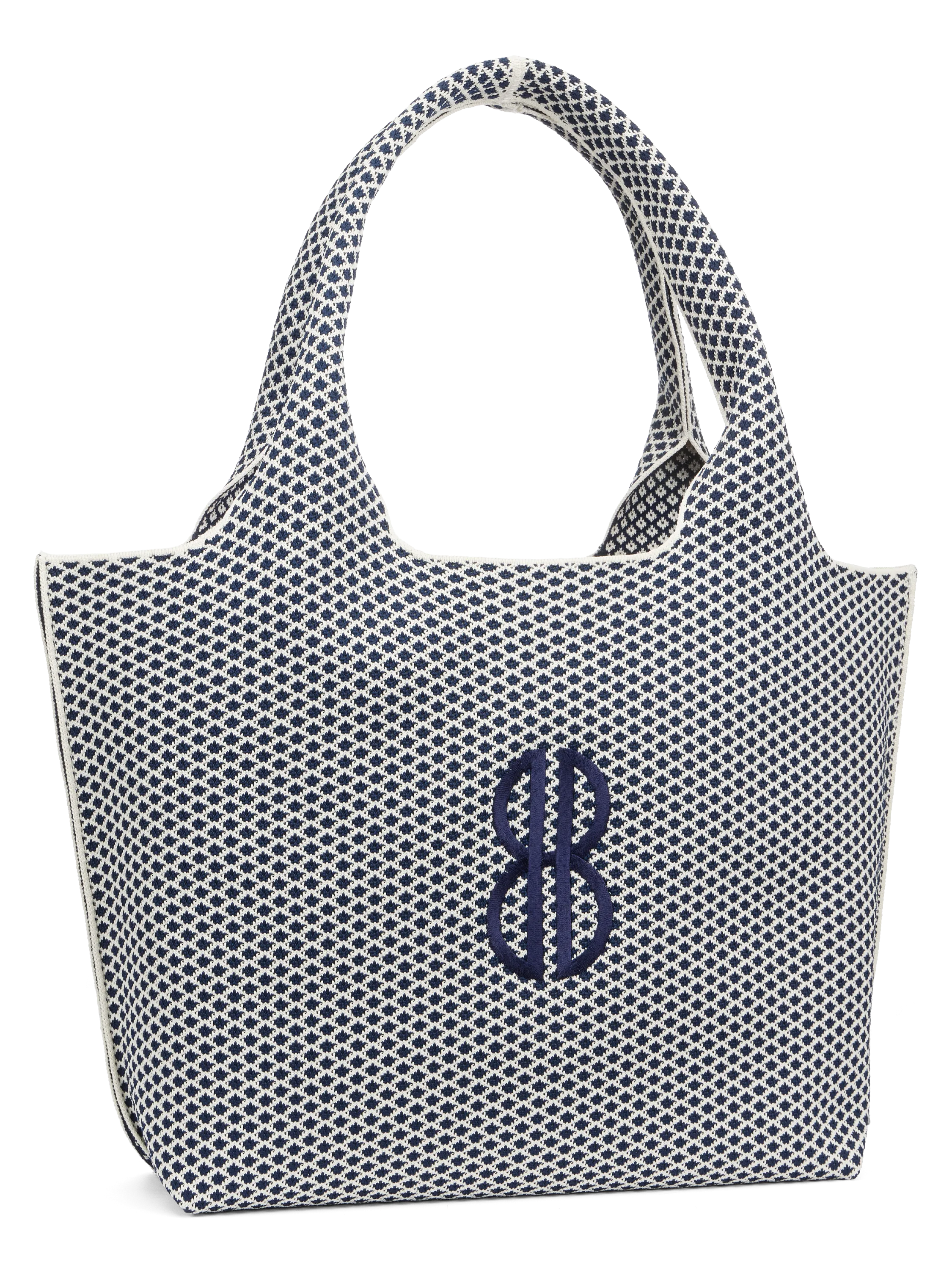 Sutton City Tote - Navy Diamond Monogram - Large