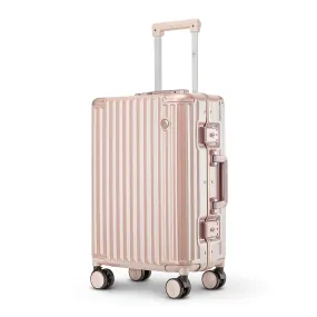 Clownfish Stark Series 2-Piece Luggage Set - Polycarbonate Hard Case, 8-Wheel Trolley Bags with Double TSA Locks, Blush Pink (Medium 26, Small 22)