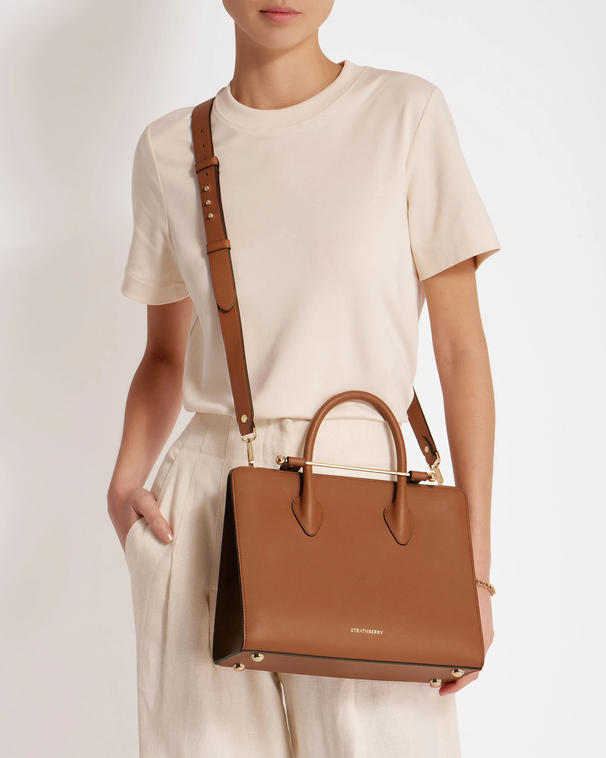 The Strathberry Midi Tote - Chestnut