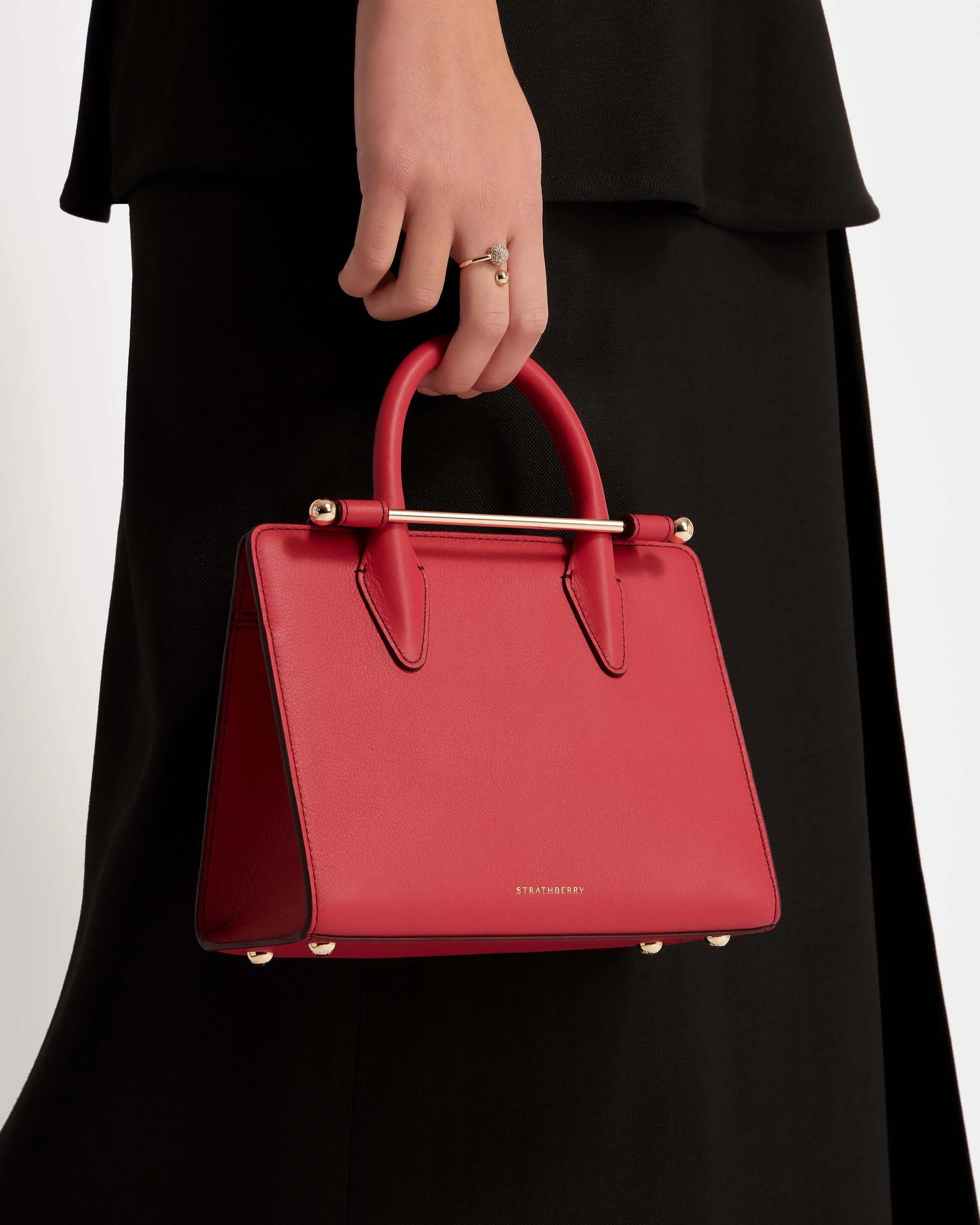 The Strathberry Mini Tote - Raspberry Red