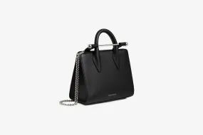 The Strathberry Nano Tote - Black with Silver Hardware