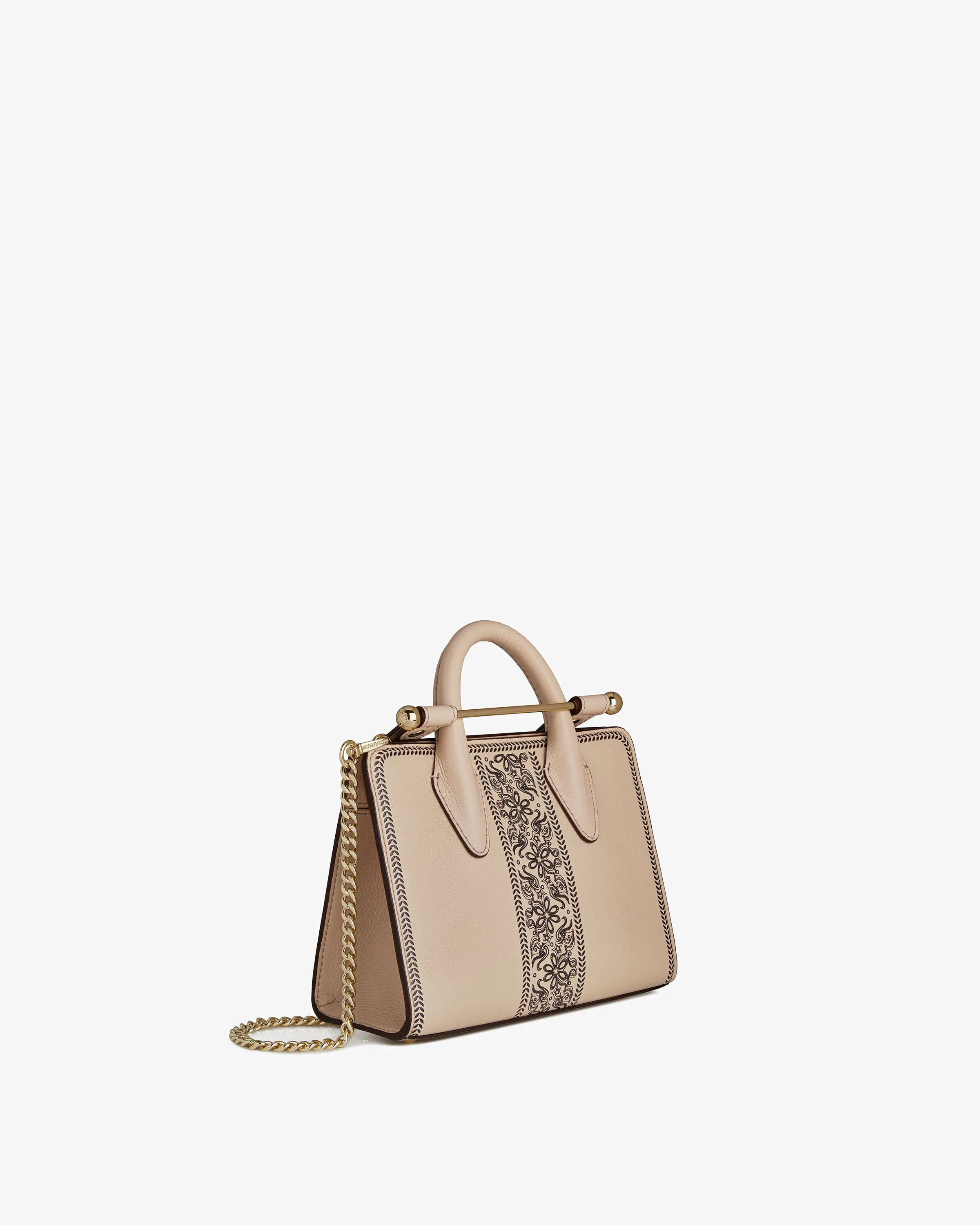 The Strathberry Nano Tote - Oat Geometric Print