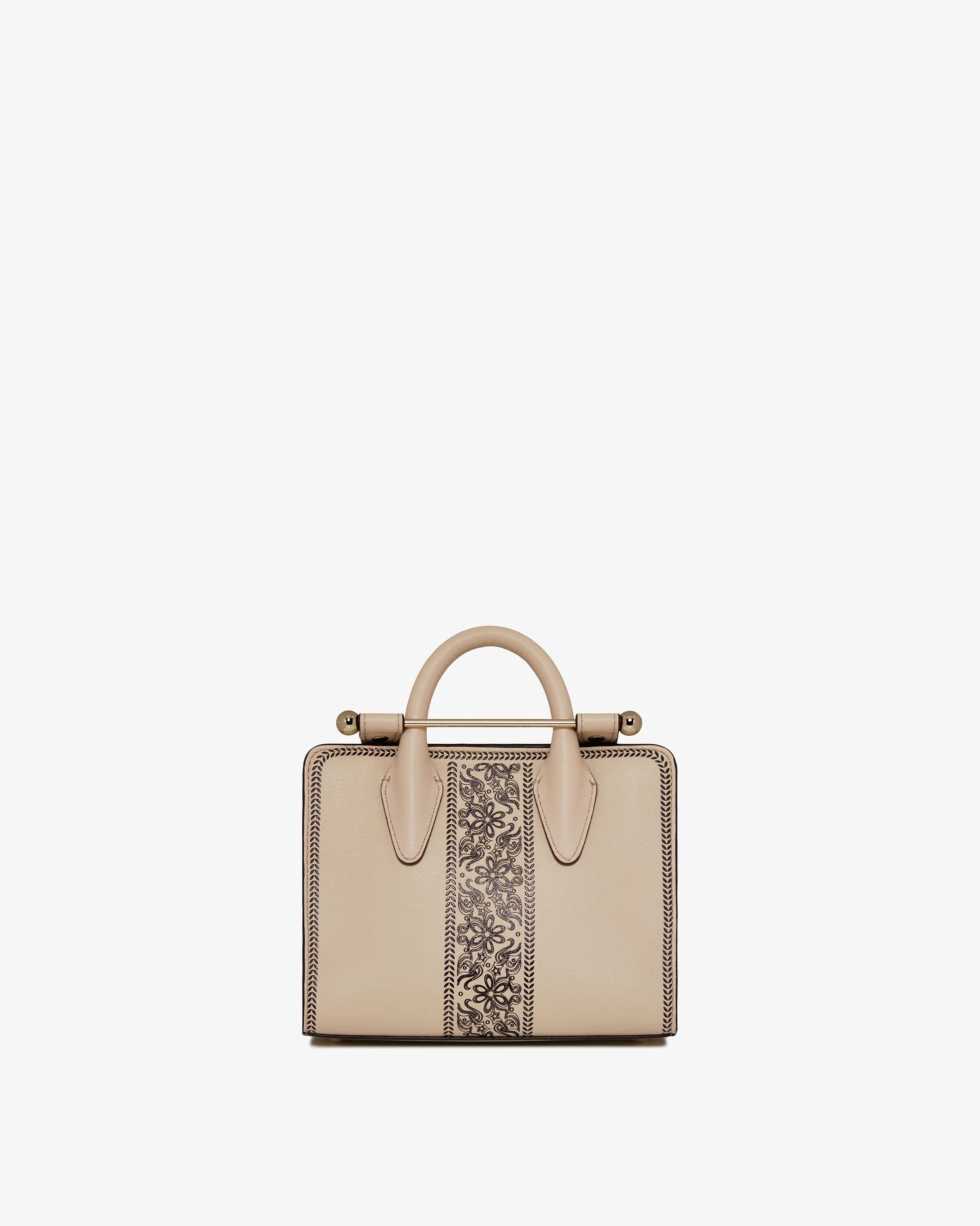 The Strathberry Nano Tote - Oat Geometric Print