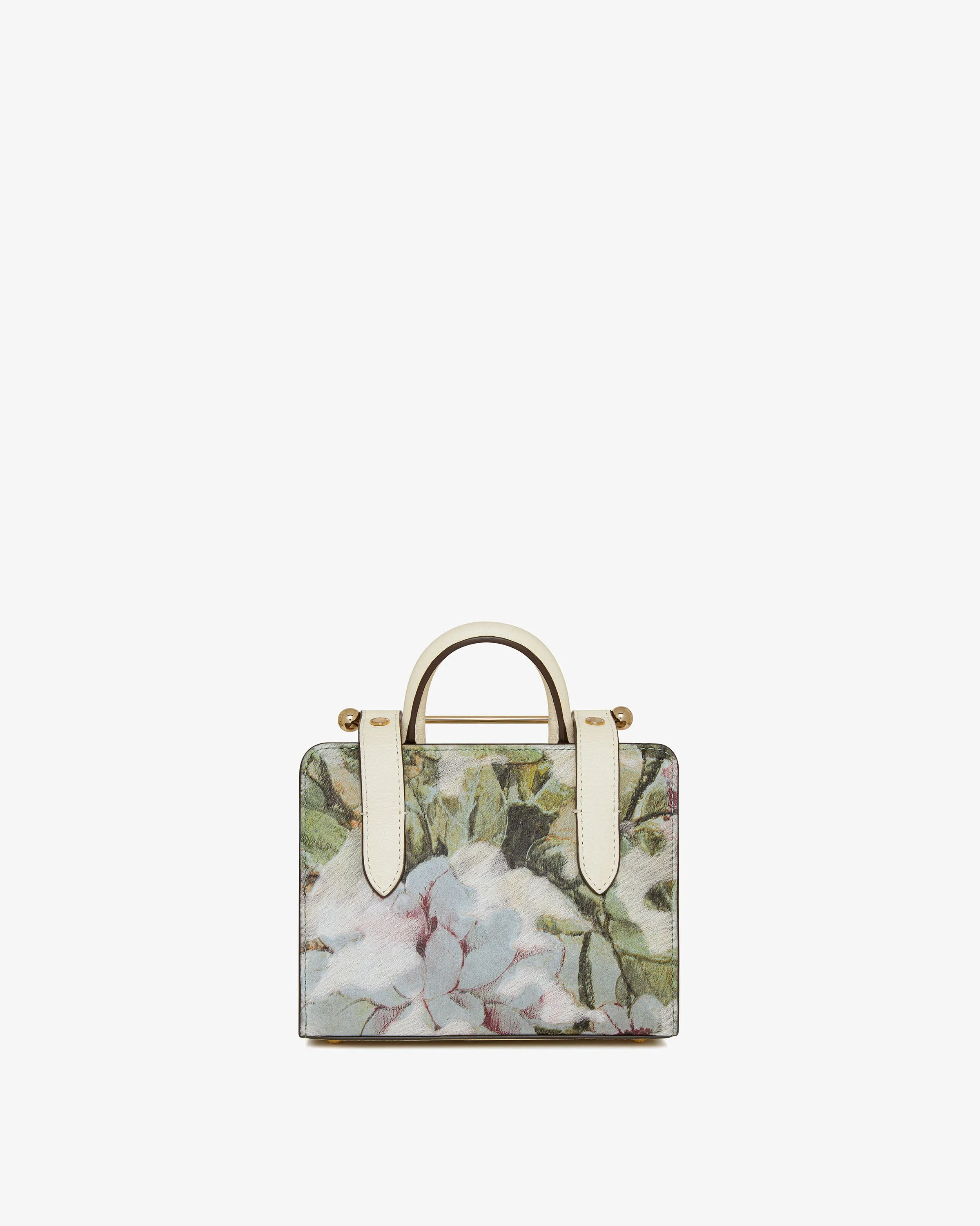 The Strathberry Nano Tote - Textured Floral/Vanilla