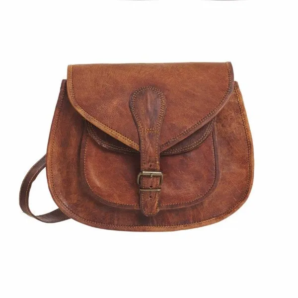 Vintage Leather Saddle Bag - Medium